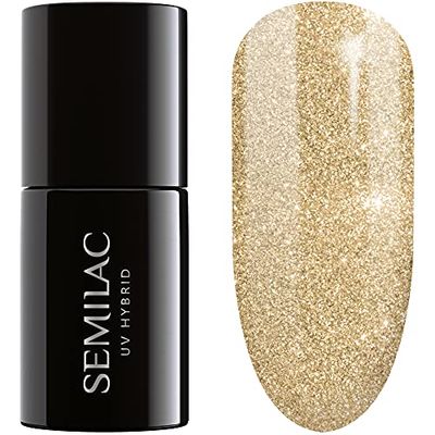 Semilac Nagellack semi-permanent gel UV 037 Gold Disco 7ml