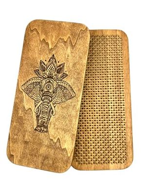 Sadhu Board con chiodi di rame "Elefante", Sadhu Board, tavola con chiodi, tavola Sadhu per lo yoga, tavola Sadhu per la pratica della meditazione (distanza tra le chiodi 8 mm, chiodi di rame)