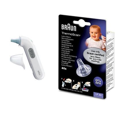 Braun ThermoScan 3 Infrared Ear Thermometer with Lens Filters Bundle