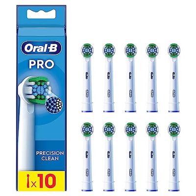 Oral-B Precision Clean Testine Spazzolino Elettrico, Confezione da 10 Testine di Ricambio, 3 Tipi di Setole per una Pulizia Precisa e Sbiancante, Indicatore di Utilizzo della Testina