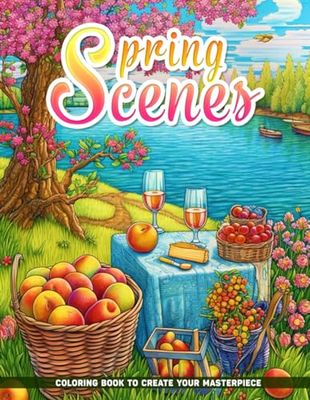 Spring Scenes Adult Coloring Book: Spring Scenes Adult Coloring Page For Relaxation To Mindfulness, Anxiety Relief, Perfect Gifts For Birthday