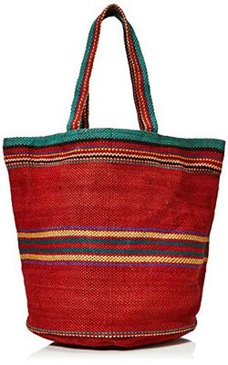 Turtle Bags Borsa da spiaggia rossa, C/fodera di cotone e tasca interna 25 g