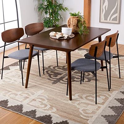 SAFAVIEH Tapis Boho Pour Salon, Salle à manger, Chambre à coucher - Kenya Collection, Tapis à poil long, Marron et anthracite, 244 X 305 cm