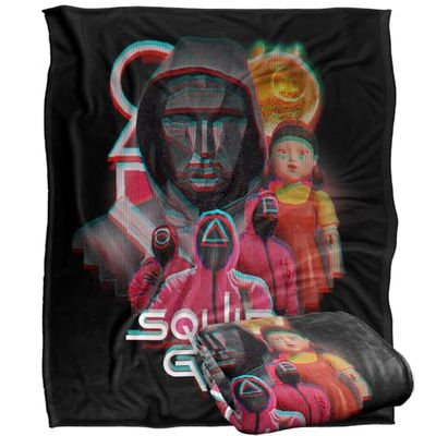 Squid Game FRONT MAN AND GUARDS Silky Touch Super Soft Throw Blanket 152 x 127 cm