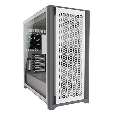 Corsair 5000D Airflow Tempered Glass Mid-Tower ATX Case (High-Airflow Front Panel, Corsair RapidRoute Cable Management System, Two Included 120mm Fans, Motherboard Tray with Fan Mounts) White