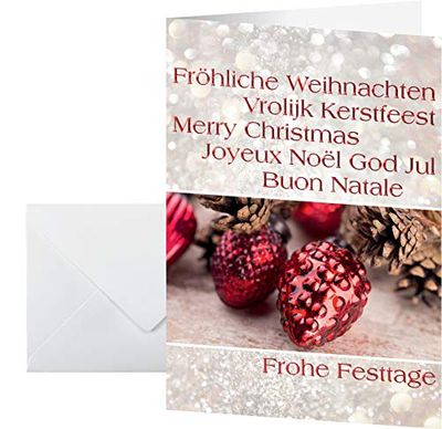 SIGEL DS061 Christmas Greeting Card "Christmas Spirit", A6 (A5), blank, 10 Pieces incl. 10 envelopes, easy to print