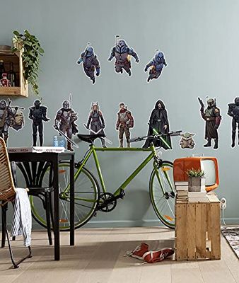 Komar Star Wars wandtattoo Mandalorian Iconic Figures - 100 x 70 cm (breedte x hoogte) - 12 delen - deco-stickers, muurstickers, wandstickers, wanddecoratie, kinderkamer - 14744h