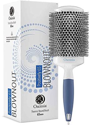Osensia Round hair dryer brush - Ceramic ionic lightweight hair brushes, White, (65mm)