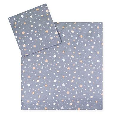Julius Zöllner Ropa de Cama Infantil de 80 x 80 + 35 x 40 cm, 2 Piezas de Funda nórdica y Funda de Almohada, 100% algodón de Jersey, con Cremallera, estándar 100 de Oeko-Tex, Shiny Stars