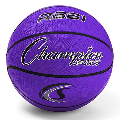 Champion Sports Oficial Heavy Duty capa de borracha nylon basquetebol (roxo, tamanho 7)
