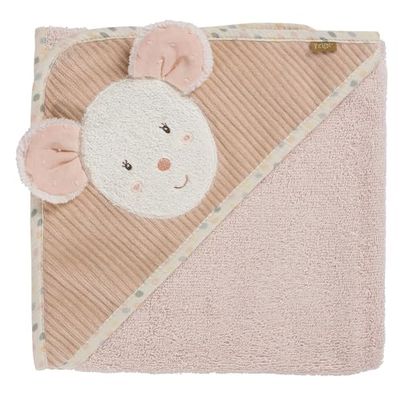 Fehn Toalla de baño con Capucha ratón, Poncho de baño de Rizo con Capucha y Motivo de ratón, Absorbente y Suave como un Peluche, para bebés y niños pequeños a Partir de 0 Meses