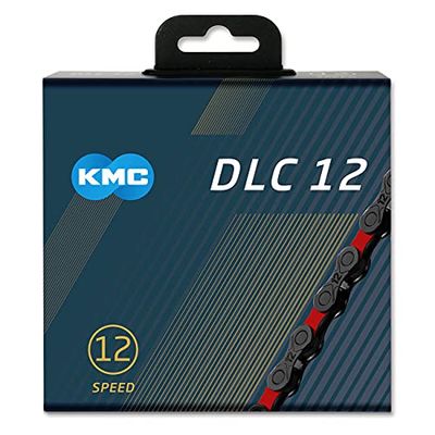 KMC Unisex DLC 12 hastighetskedja, svart/röd, 126 länk