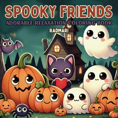 Spooky Friends Coloring Book for Adults and Teens: Featuring Cute Creepy Creatures in Cozy Hygge Moments for Stress Relief