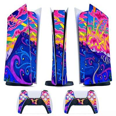 Skin Adesiva - Compatibile per PS5 - Cover per personalizzare la Console - Pellicola in Vinile Removibile - Qualità HD Satinata Opaca (Digital, P5-D017 - artwork colorful hill)