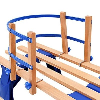 Vikbar snigelsläde i trä - autentisk design - valfri storlek, med eller utan ryggstöd - återanslut till din barndom! (110 cm, 2pers med ryggstöd)
