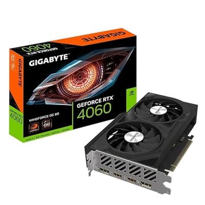 Glowster Carte Graphique Nvidia RTX 4060, 8 Go, Refroidissement WF OC, Haute Performance pour Le Gaming et la Conception Graphique.
