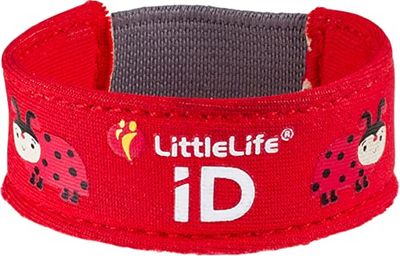 LittleLife Säkerhetsarmband, barn iD-armband med ID-kort för nödkontakt eller medicinsk information – nyckelpiga