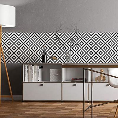 Stickers adhésifs carrelages scandinaves | Sticker Autocollant Carreaux de ciment - Mosaïque mural salle de bain et cuisine - 15x15cm - 15 pièces
