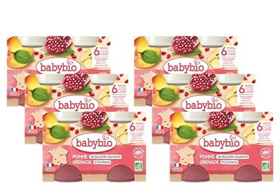 BABYBIO - Petits Pots - Pomme Grenade - 2x130g - Lot de 6 - BIO