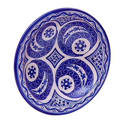 Biscottini, 5 x 32,5 x 9,5 cm céramique d'artisanat marocain | Décorations de Cuisine | Assiettes décoratives peintes à la Main, 32,5x32,5x9,5