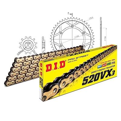 Kettingset DID staal 520VX3 / 112 clipslot voor Suzuki RM 250 cc bj. 1999-2000