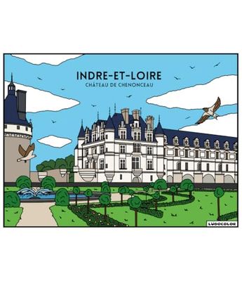 LudoColor - Cuadro de terciopelo para colorear con diseño de castillo de Chenonceau