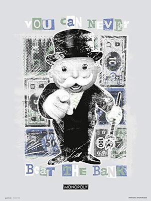 Erik - Art Print Illustration Monopoly - You Can Never Beat the Bank, 30 x 40 cm