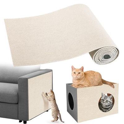 Gimars Zelfklevende Krabmat voor Katten, Snijbare Krabplank, Sofa Krab Beschermmat, Kat Krabmat, Kat Wand Krabber, Krab Tapijt, Meubel Krasbescherming, 200 cm x 40 cm