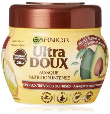 Garnier Ultra Doux Huile d'Avocat et Beurre de Karité - Masque Cheveux Très Secs Frisés