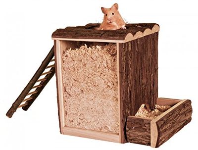 Trixie - Torre per criceti, in Legno, per Scavare, Grande, 25 x 24 x 20 cm