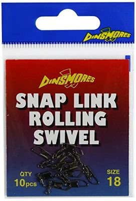 Dinsmores Rolling Snap Swivels - Black, Size 18