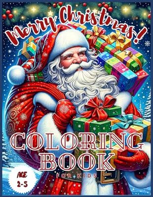 MERRY CHRISTMAS Coloring Book: Easy Large Designs For Xmas