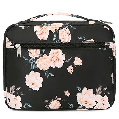 Housse de protection pour livres d'église avec poignée et poche zippée (camélia noir)