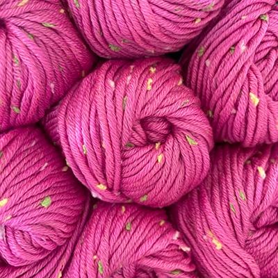 Tweed Twinkles Super Soft Textured Knitting Crochet Yarn, 8 Balls (632 metres/400 Grams), DK Light Worsted 3, Machine Wash (Fuchsia Pink)