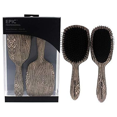 Wet Brush Kit Démêlant/Brillance Pro Epic Deluxe pour Femme Brosse à Cheveux 2 Pièces 1 Unité