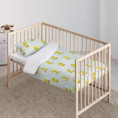 FUNDA NÓRDICA 100% ALGODÓN Modelo Tweety Vichy Para CUNA 100 x 120