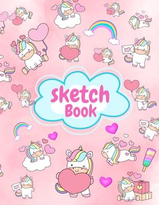 Sketchbook For Kids Notebook Drawing Little Unicorns 8.5x11 100: For : drawing, sketching or studying art and ( children's imagination )
