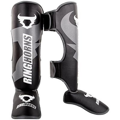 Ringhorns Charger Caneleiras de boxe, unissexo para adulto, preto/cinzento, XL