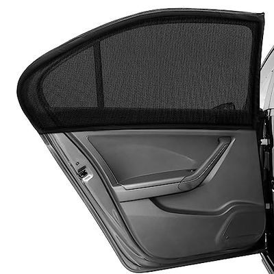JINRUCHE Car Window Shade, 2 Pack Car Sun Shade for Rear Window Baby, High Stretchy Car Universal, Suitable for mid-Size Cars and SUVs, Breathable Heat Insulation Anti-UV Protection Privacy
