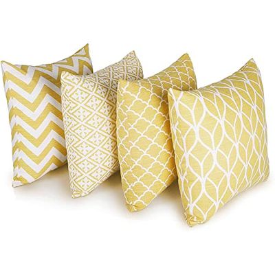 Capa de almofada de algodão com design de pinguim algodão, amarelo, 45 x 45 cm