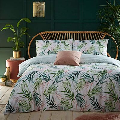 furn. Bali Copertina Palm Piumino e Federa Set, Verde, re