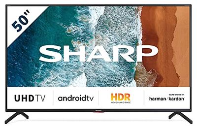 Sharp Aquos 50BN6E 50" Dolby ATMOS Android 9.0 Smart TV 4K Ultra HD, Wi-Fi, DVB-T2/S2, 3840 x 2160 Pixels, Nero, suono Harman Kardon, 4xHDMI 2xUSB, 2020 [Classe di efficienza energetica A]