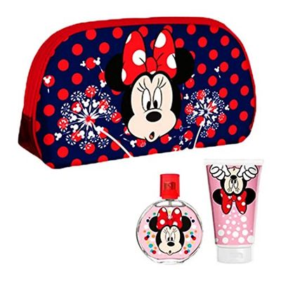 Disney Minnie Mouse Kids Toiletry Bag Gift Set, Includes Eau De Toilette (50ml) and Shower Gel (100ml), Vegan Natural Kids Travel Essential Set Perfect for Christmas Birthday Gift or Just Everyday Use