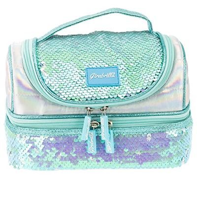 Girabrilla Girabrilla-19022 lunchtas voor kinderen, voedselcontainer met 2 vakken, kleur turquoise, lichtblauw, eenheidsmaat, 19022