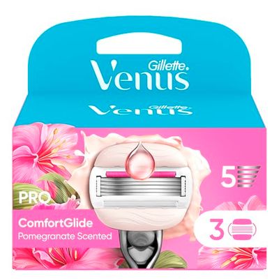 Gillette Venus Pro ComfortGlide Tropical - Lame di ricambio da donna con profumo di melograno