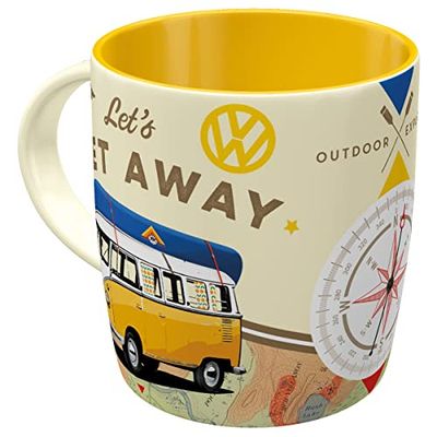 Nostalgic-Art Caneca de café retro Bulli T1 – Let's Get Away, ideia para presente de Volkswagen, cerâmica, design vintage, 1 unidade (embalagem de 1)