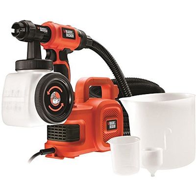 BLACK+DECKER & DECKER HVLP400 Turbina de suelo 450W, Ajuste flujo, Selección forma spray, Depósito llenado lateral, Manguera 6 1 metros