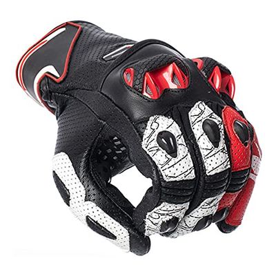 Spyke Guanti da donna TECH Sport Lady, Nero/Fluorescente/rosso/Bianco, S