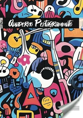 Quaderno Pentagrammato: 12 Pentagrammi per Pagina | 113 pagine numerate ed indice iniziale per Bambini e Ragazzi | Guida didattica Musicale | Scuole Medie e Istituti Musicali | Formato Grande