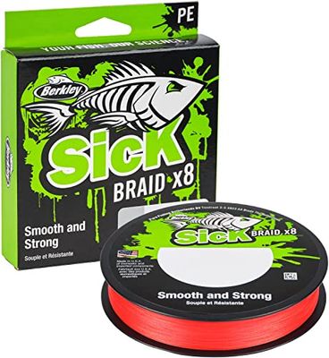 BERKLEY Malade Sick Braid Unisexe, Rouge, 0.19mm | 18.0kg | 39lb